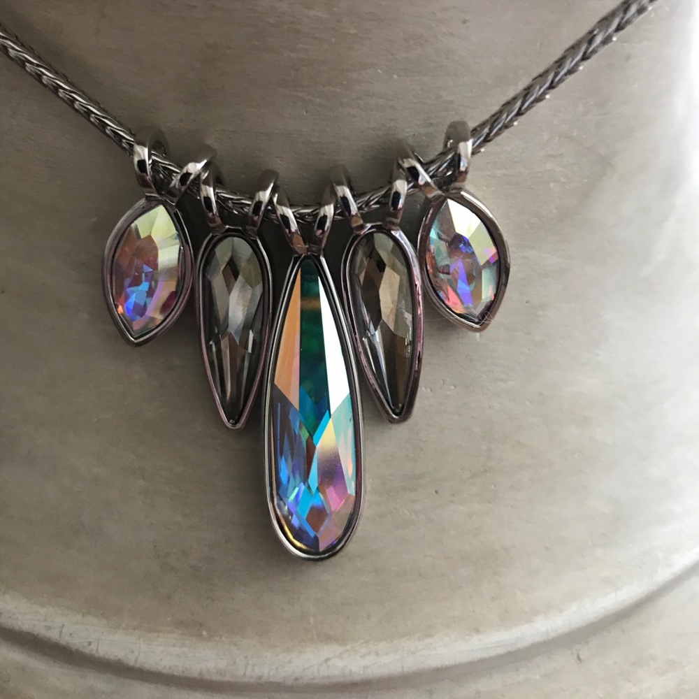 Exquisite Touchstone Removable Crystals Necklace Swarovski aurore boreale BNIB - Picture 6 of 6